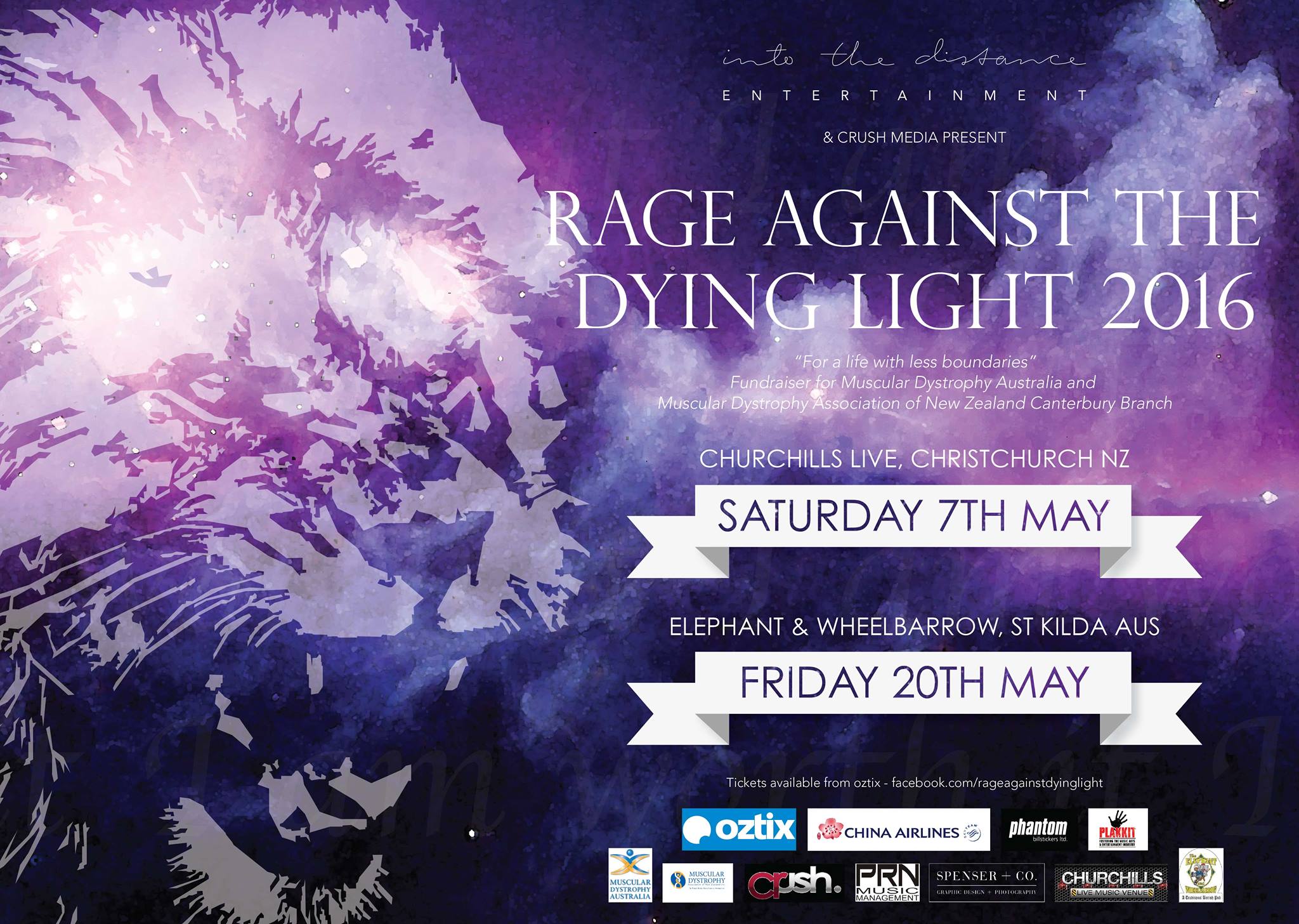 TEN THOUSAND TO HEADLINE THE INAUGURAL 'RAGE AGAINST THE DYING LIGHT' MELBOURNE SHOW